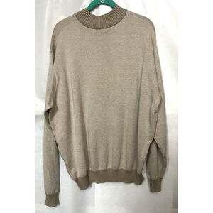 Peter Millar Luxury Cashmere Blend Sweater Tan 1/4 Zip Golf Men's Size X Large